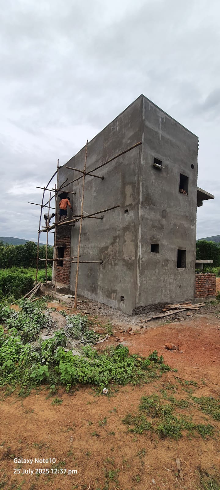 RCC structure with bamboo scaffolding under construction